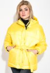 Куртка жіноча коротка на поясі 69PD1075-1 (жовтий)
