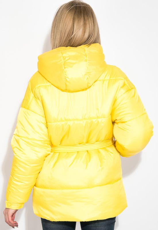 Куртка женская короткая на поясе 69PD1075-1 (желтый)