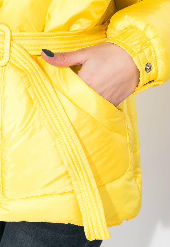 Куртка женская короткая на поясе 69PD1075-1 (желтый)