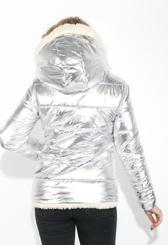 Куртка жіноча на хутрі тепла 77PD865 (срібний)