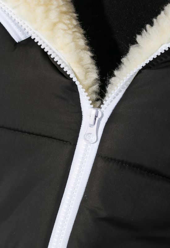 Куртка жіноча на хутрі тепла 77PD865 (чорний)