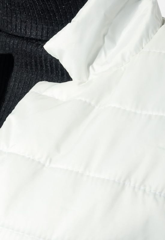 Куртка женская на одной кнопке однотонная и металлик 69PD1050 (белый)