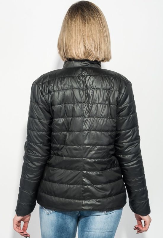 Куртка женская на одной кнопке однотонная и металлик 69PD1050 (черный)