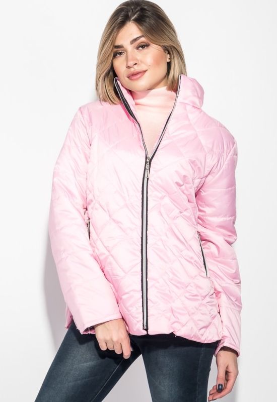Куртка женская однотонная на молнии 72PD193 (розовый)