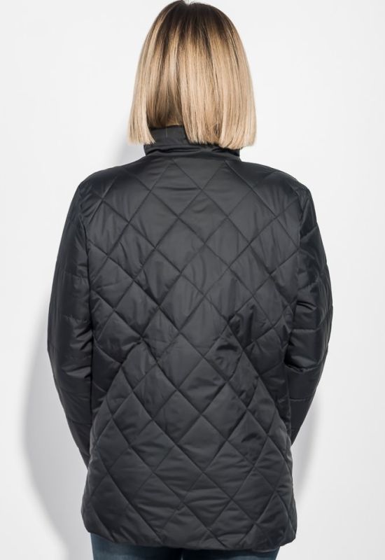 Куртка женская однотонная на молнии 72PD193 (черный)