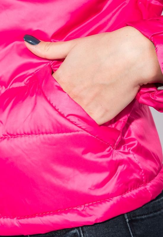 Куртка женская однотонная в ярком насыщенном оттенке 72PD153-2 (малиновый)