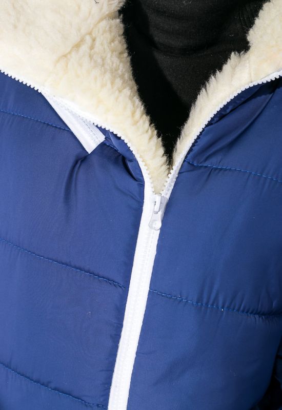 Куртка женская полубатал на меху 77PD8651 (синий)