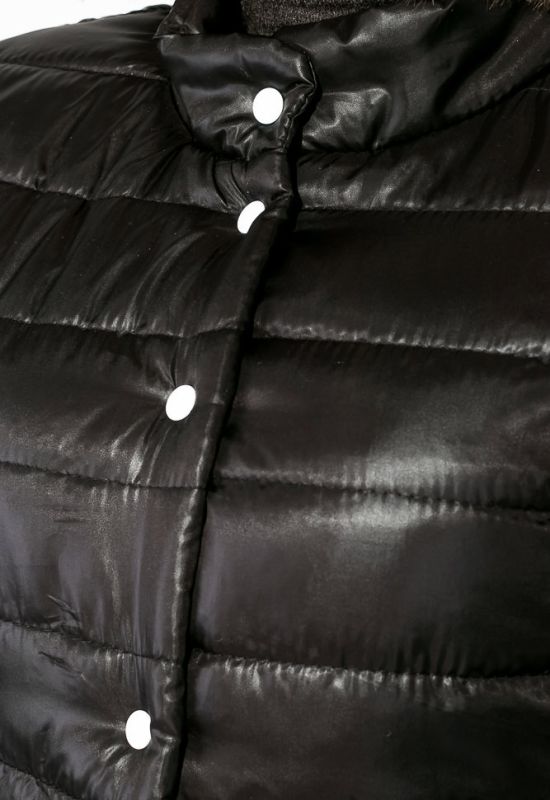 Куртка женская с бантом на поясе сзади 69P0590 (черный)