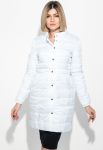 Куртка жіноча з бантом на поясі ззаду 69PD590 (білий)