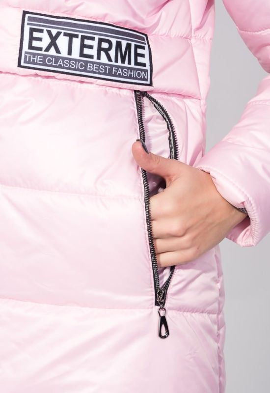 Куртка женская с элементами декора на поясе и груди 69PD893 (розовый)
