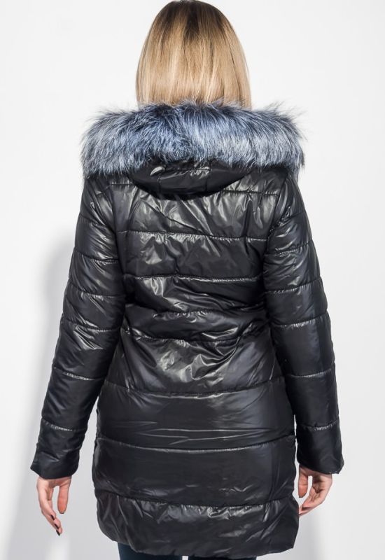Куртка женская с элементами декора на поясе и груди 69PD893 (черный)