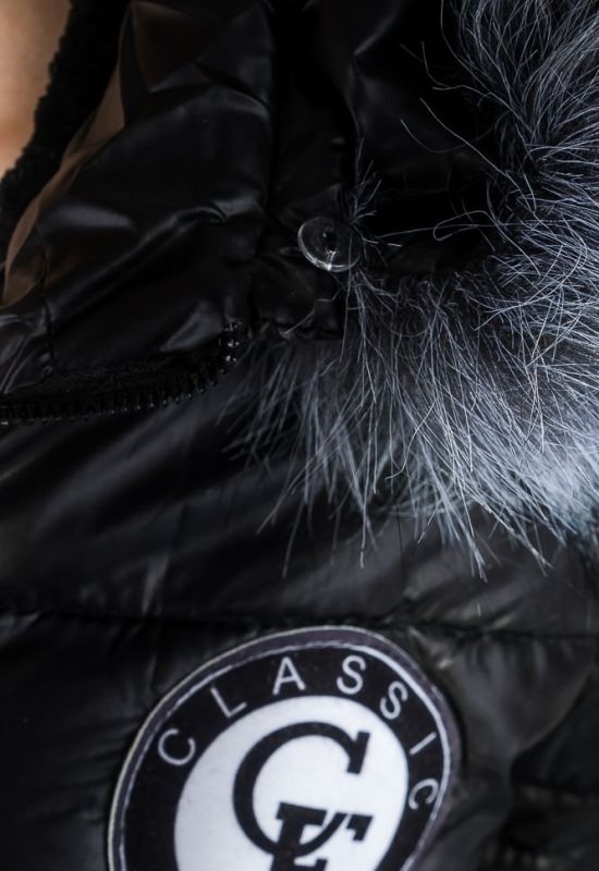 Куртка женская с элементами декора на поясе и груди 69PD893 (черный)