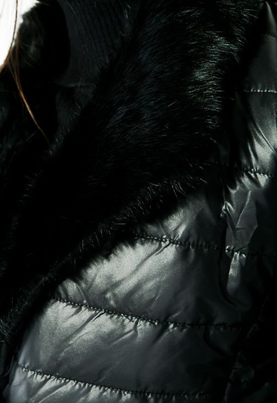 Куртка женская с меховым воротником 19PL159 (черный)
