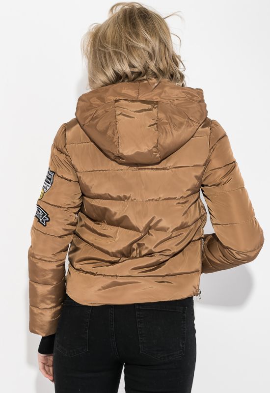 Куртка женская с нашивками 154V001 (бежевый)