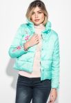 Куртка жіноча з ніжною весняною нашивкою 72PD143 (ментоловий)