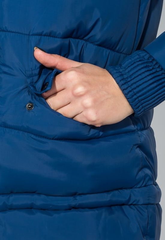 Куртка женская с отстегивающимся низом крупный брелок на рукаве 315V001 (индиго)