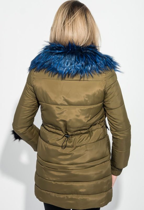 Куртка жіноча з низом, що відстібається, великий брелок на рукаві 315V001 (хакі)
