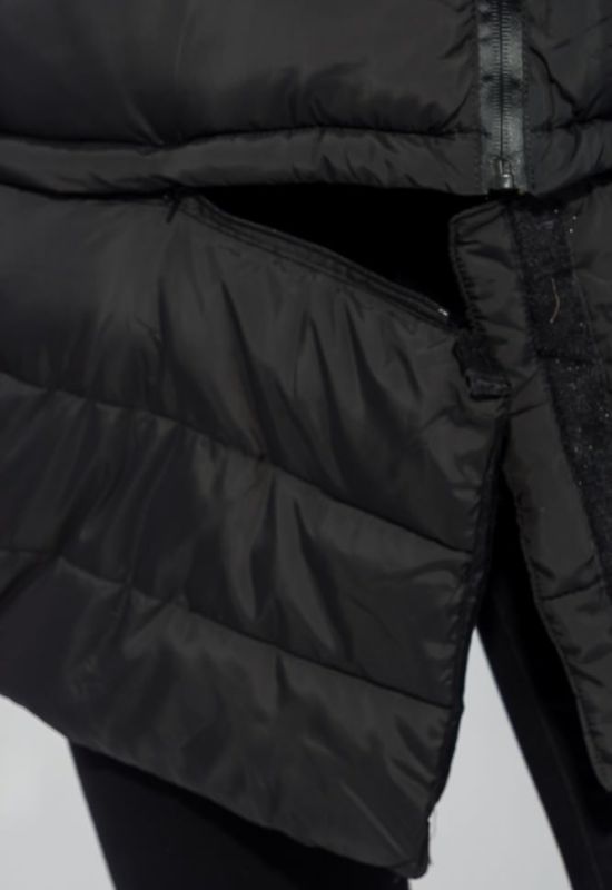 Куртка жіноча з низом, що відстібається, великий брелок на рукаві 315V001 (чорний)