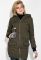 Куртка женская с пушком на кармане 173V001 (хаки)