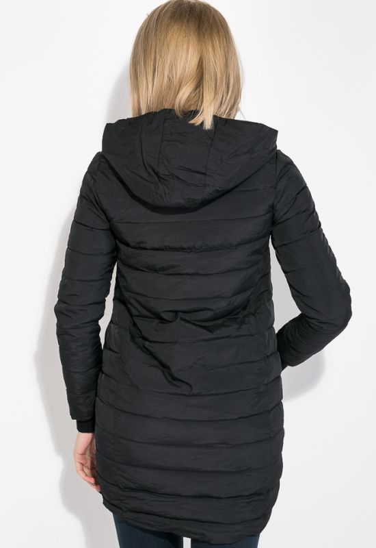 Куртка женская с пушком на кармане 173V001 (черный)