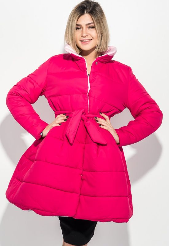 Куртка женская с пышной юбкой с поясом 69PD891 (малиновый/розовый)