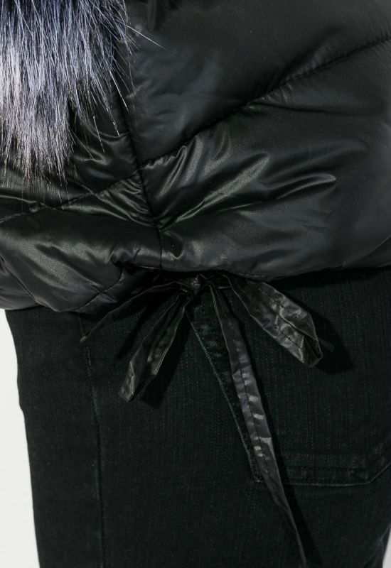 Куртка жіноча з вишитими кишенями 69PD987 (чорна)