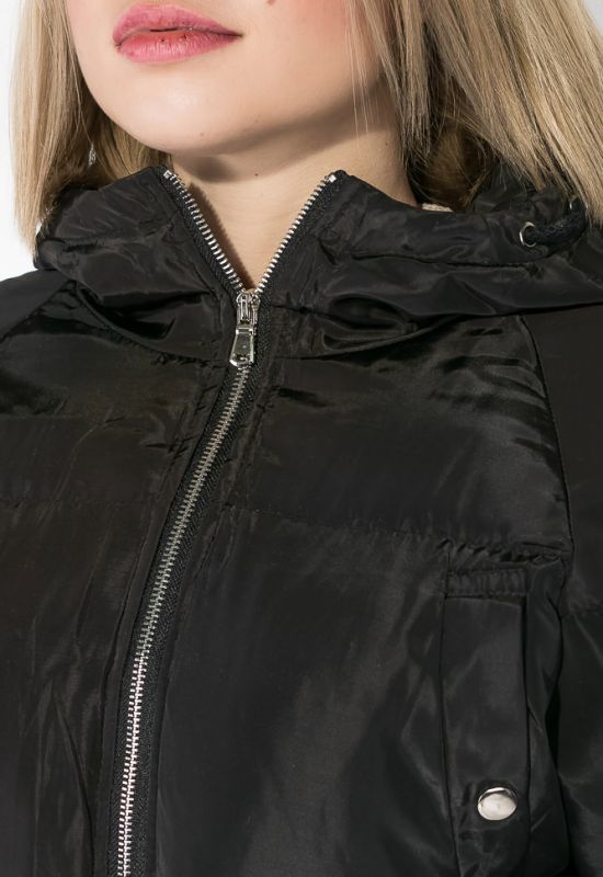 Куртка женская спортивная с карманами на груди 174V002 (черный)