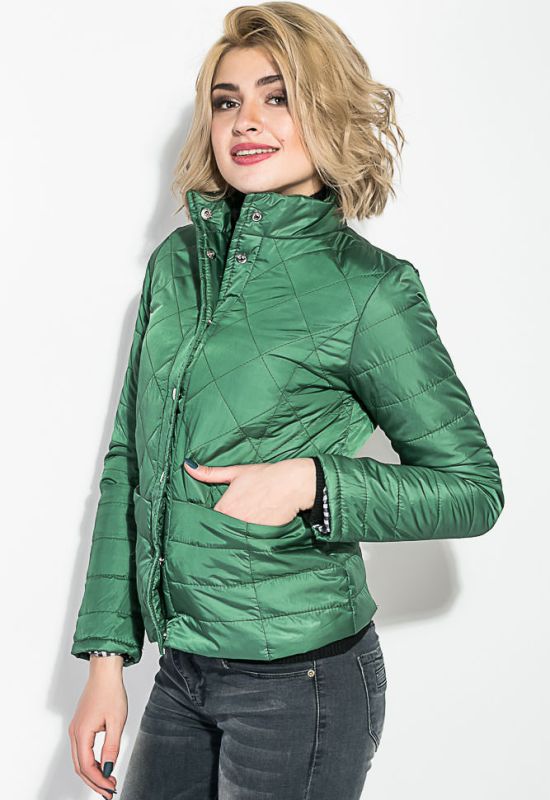 Куртка женская стеганая на кнопках 80PD1209 (темно-зеленый)
