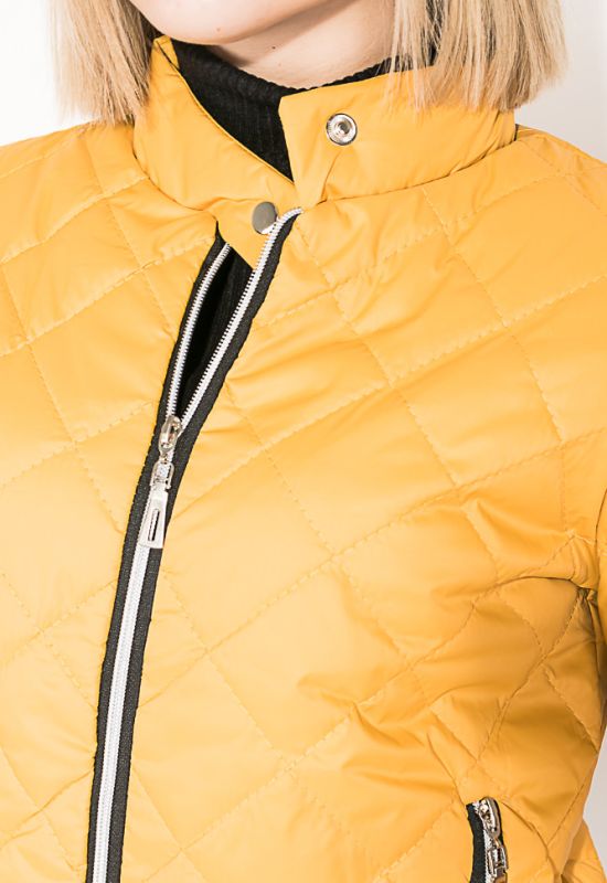 Куртка женская стеганая с воротником стойка 80PD1312 (горчичный)