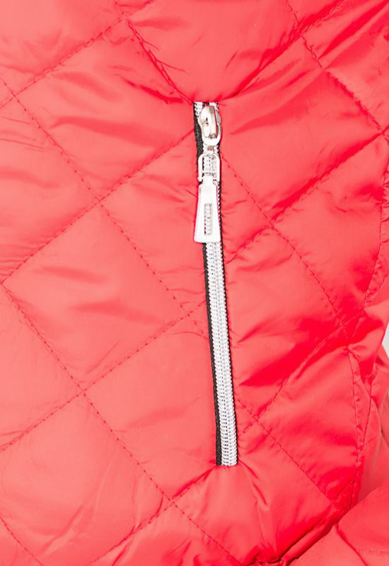Куртка женская стеганая с воротником стойка 80PD1312 (красный)