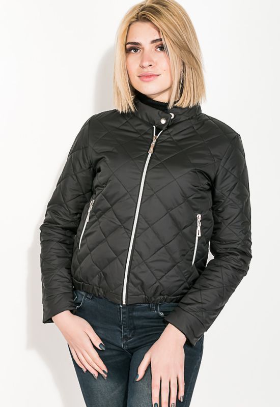 Куртка женская стеганая с воротником стойка 80PD1312 (черный)