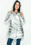 Куртка жіноча стильна з капюшоном 72PD222 (срібний)
