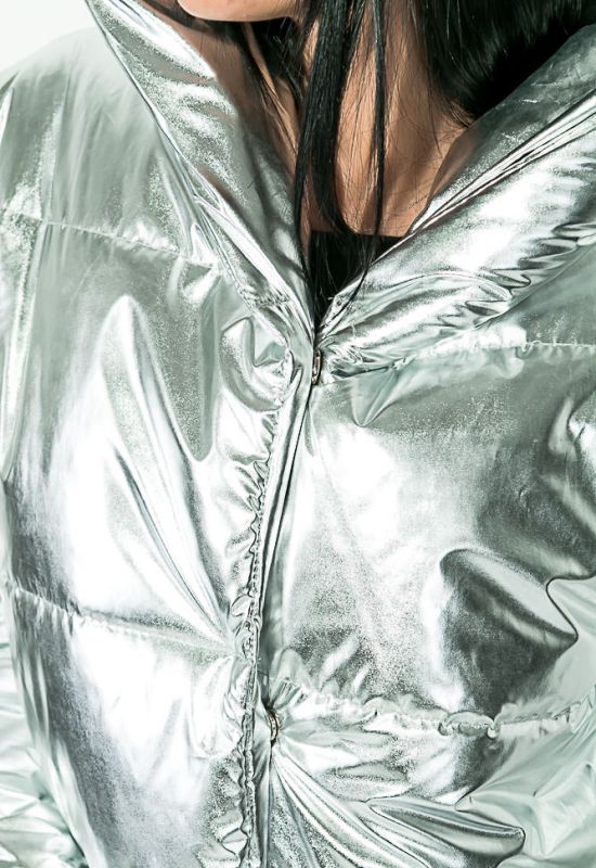 Куртка женская стильная с капюшоном 72PD222 (серебряный)