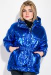 Куртка женская теплая короткая 69PD1075 (синий/металлик) Куртка женская теплая короткая 69PD1075 (синий/металлик)