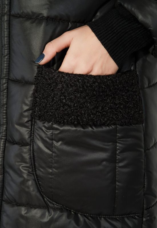 Куртка жіноча тепла з високим коміром 76PD1110 (чорний)