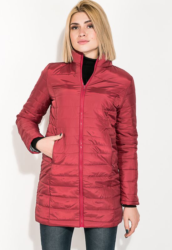 Куртка женская удлиненная 80PD1211 (бордовый)