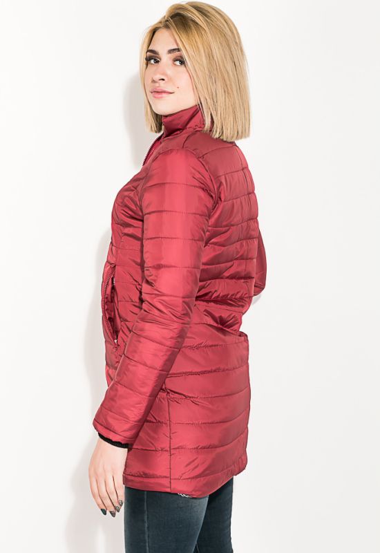 Куртка женская удлиненная 80PD1211 (бордовый)