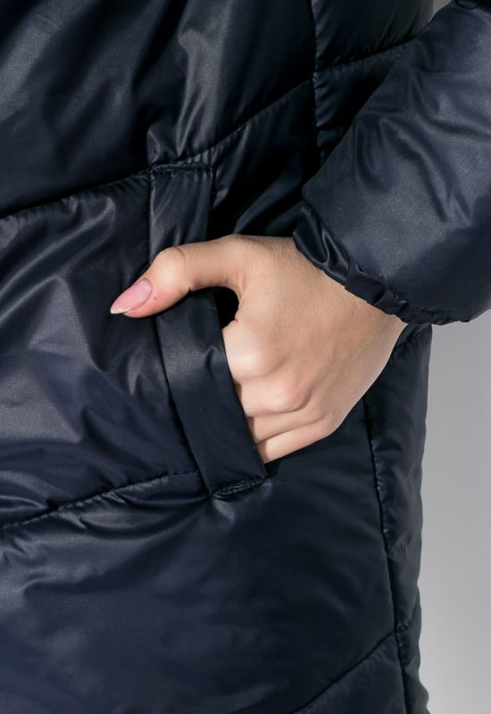 Куртка жіноча подовжена з глибоким капюшоном 69P0811 (чорний)