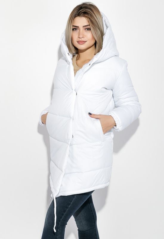 Куртка женская удлиненная с глубоким капюшоном 69PD811 (белый)