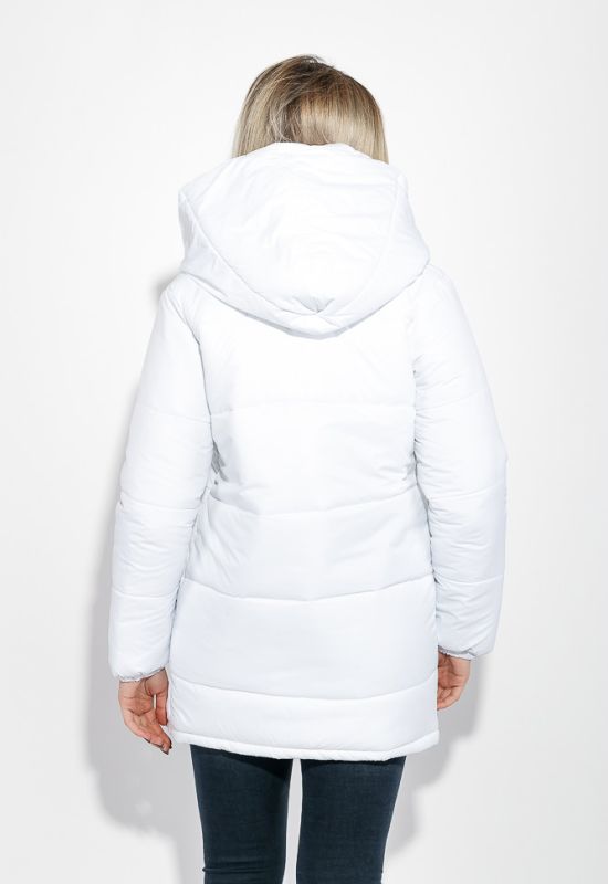 Куртка женская удлиненная с глубоким капюшоном 69PD811 (белый)