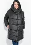 Куртка жіноча подовжена з глибоким капюшоном 69PD811 (чорний)