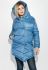 Куртка жіноча подовжена з глибоким капюшоном 69PD811 (темно-блакитний)