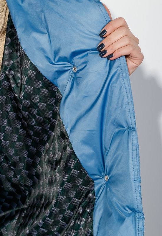 Куртка женская удлиненная с глубоким капюшоном 69PD811 (темно-голубой)
