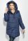 Куртка женская удлиненная с глубоким капюшоном 69PD811 (темно-синий)