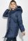 Куртка женская удлиненная с глубоким капюшоном 69PD811 (темно-синий)