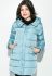 Куртка женская удлиненная с капюшоном 274V001 (голубой)