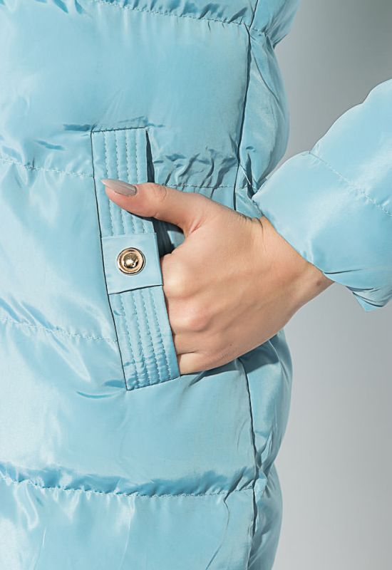 Куртка женская удлиненная с капюшоном 274V001 (голубой)