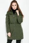 Куртка женская удлиненная с рюшами 69PD1076 (хаки) Куртка женская удлиненная с рюшами 69PD1076 (хаки)