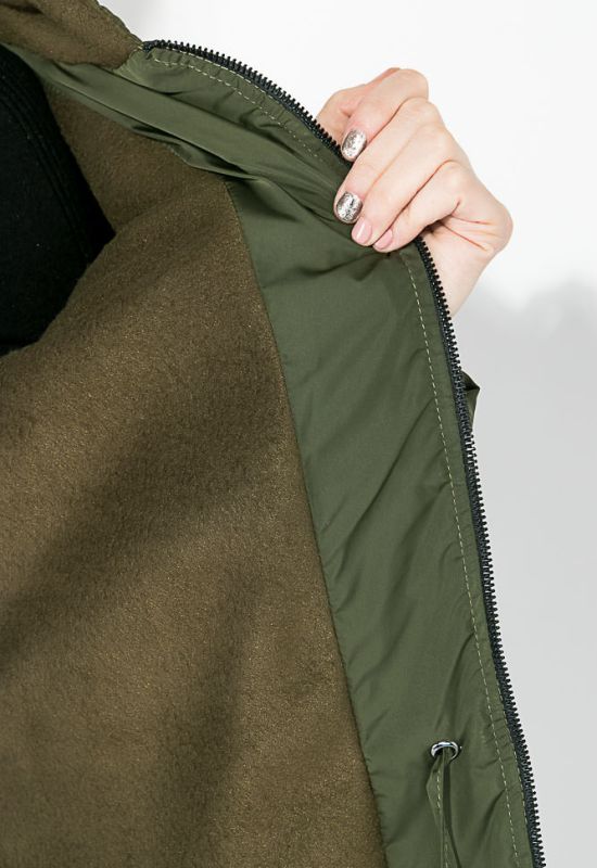 Куртка женская удлиненная с рюшами 69PD1076 (хаки)