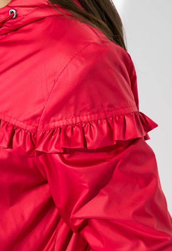 Куртка жіноча подовжена з рюшами 69PD1076 (червоний)